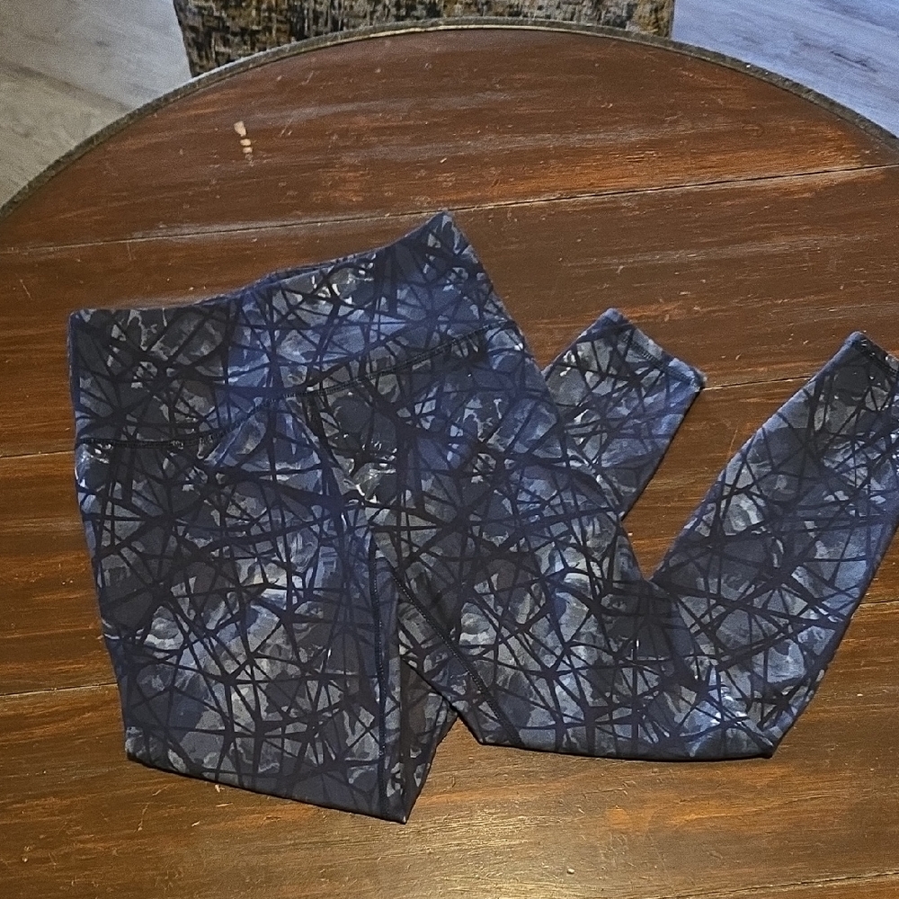 Spyder Black,  Cream and Gray Abstract Leggings #892
